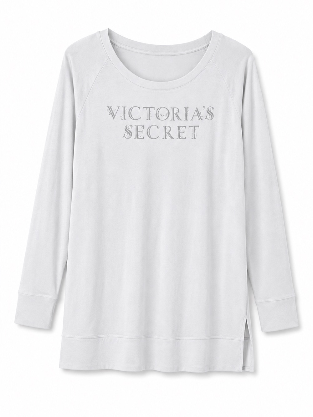 Victoria's Secret White Relaxed Long-Sleeve Lounge Top